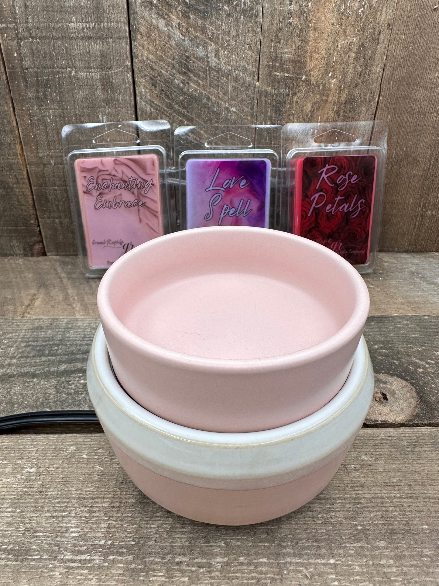 Pink Wax Melter Valentine's Day Bundle with 3 Wax melts Oil Warmer Candle Hot Plate