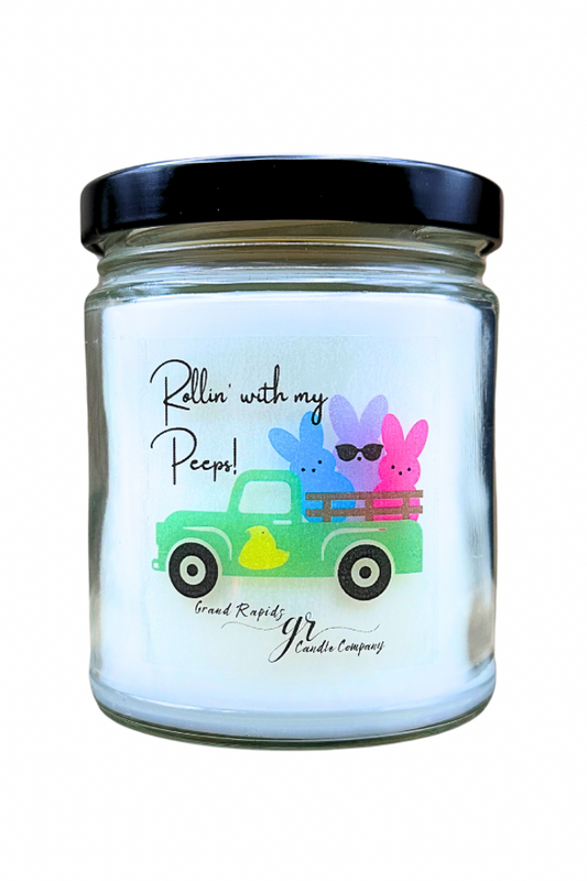 Rollin’ with my peeps Candle for Easter old classic truck 9oz Soy Blen