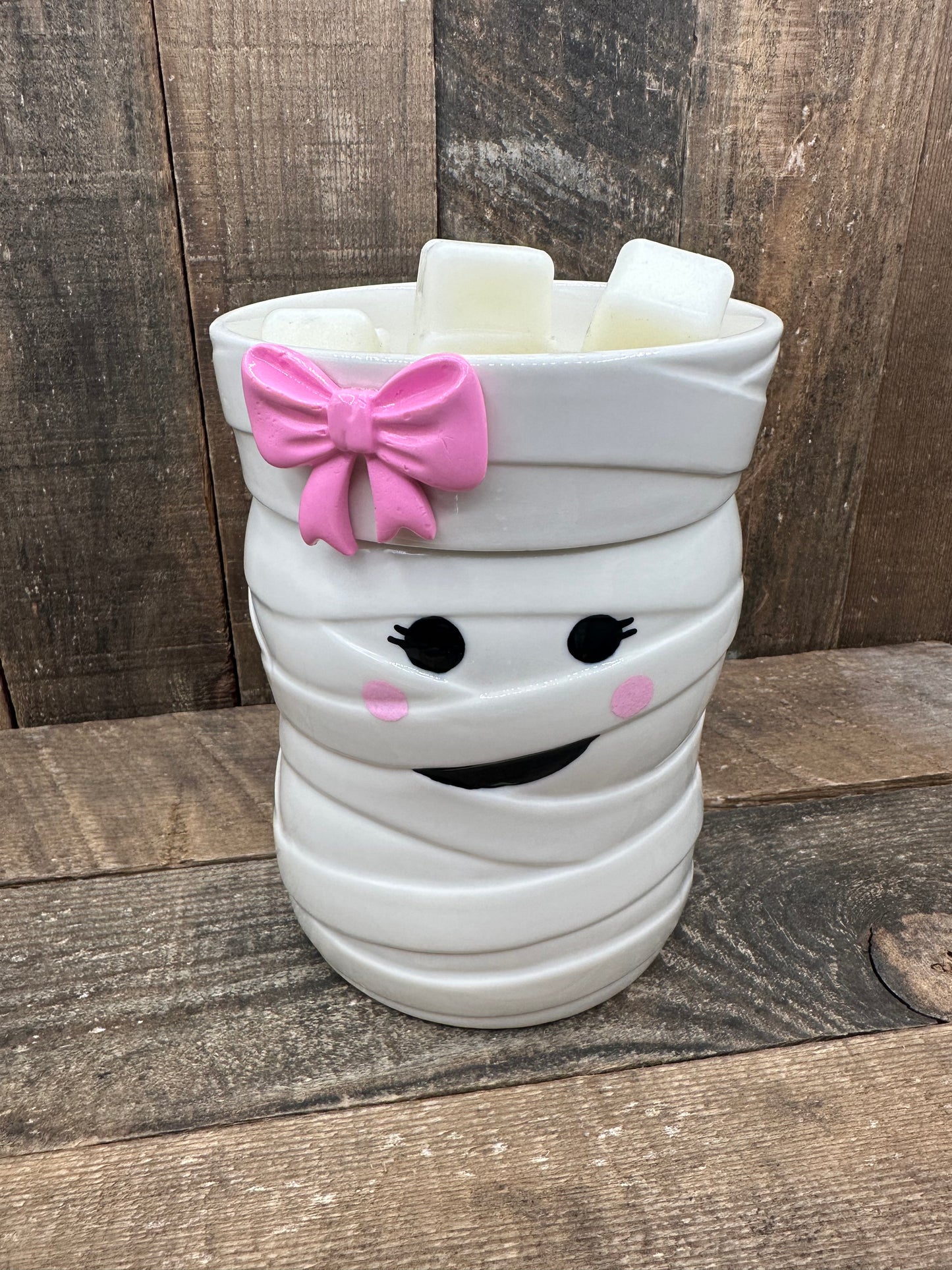 Ghost or Mummy Halloween Cute Light Up Wax Warmer Fall Essential Oil Melter