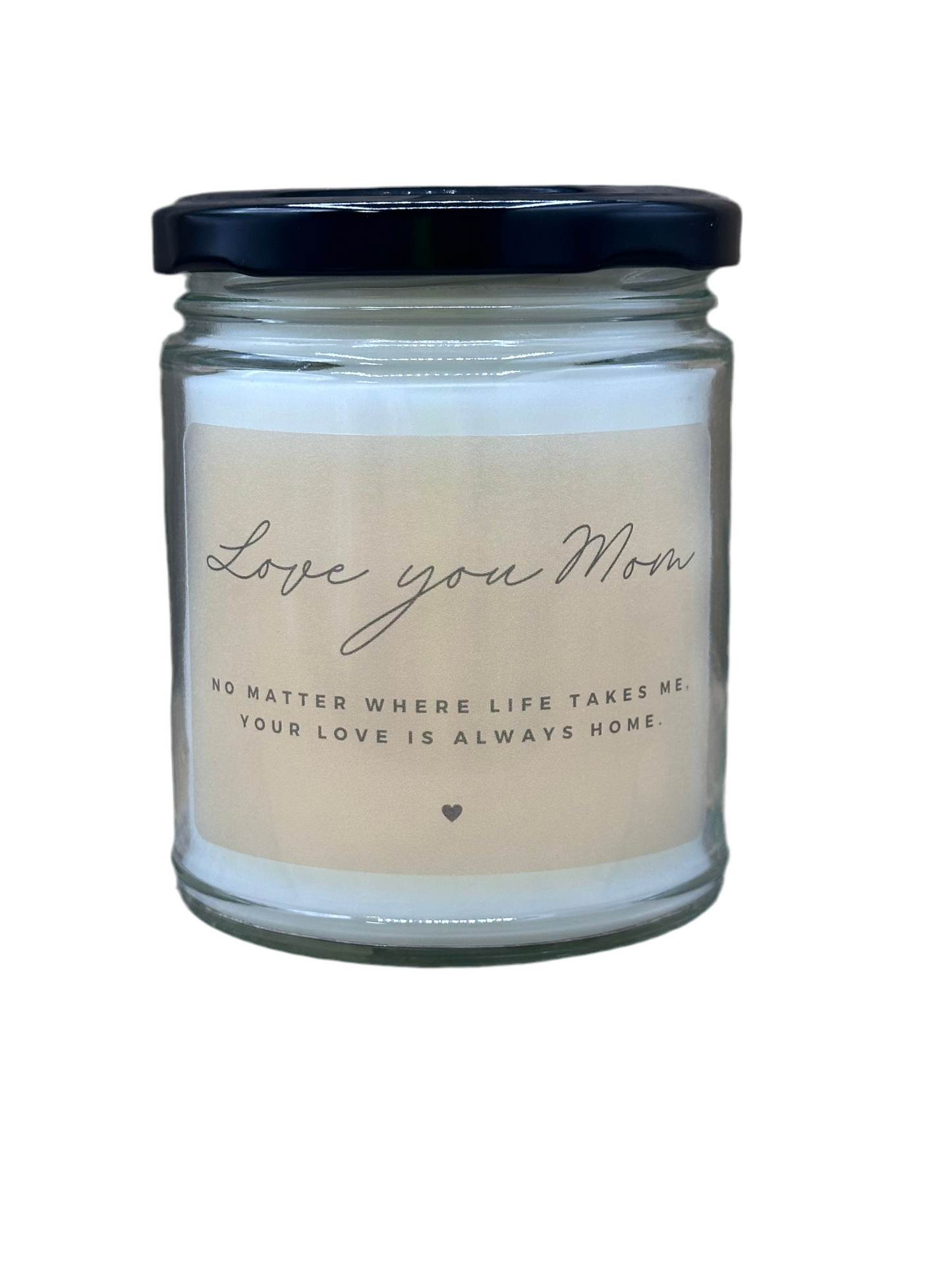 Love You Mom. Candle. 9oz Soy Blend Heartfelt Gift Mother's Day