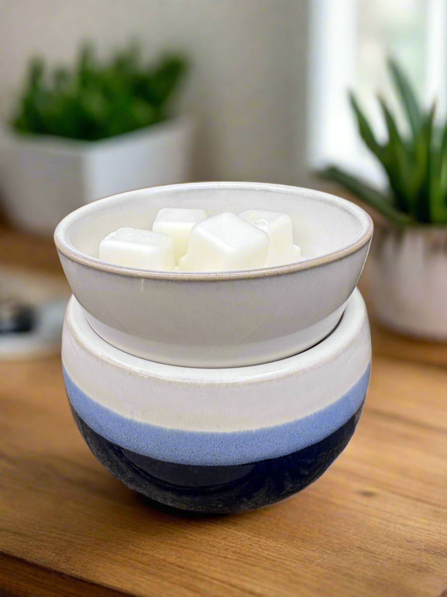 Blue and White Ceramic Wax Melter Essential Oil Tart Warmer Candle Hot Plate