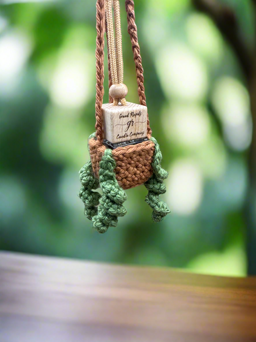 Hanging Plant Basket Car Air Freshener Cover Diffuser Travel Boho Crocheted