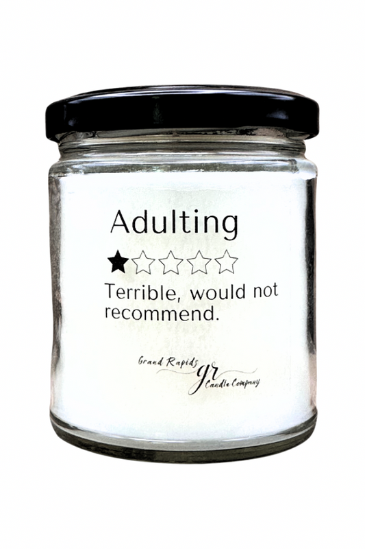 Terrible Adulting. Candle One star. 9oz Soy Blend Funny Gift