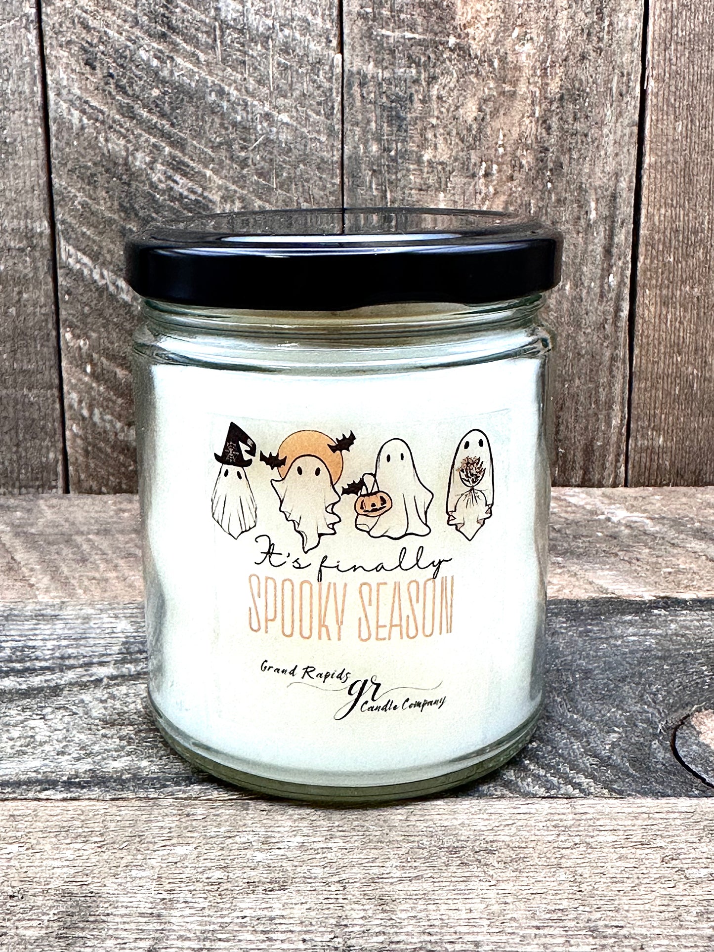 Finally Spooky Season Candle Cute Ghosts. 9oz Soy Blend fall Halloween