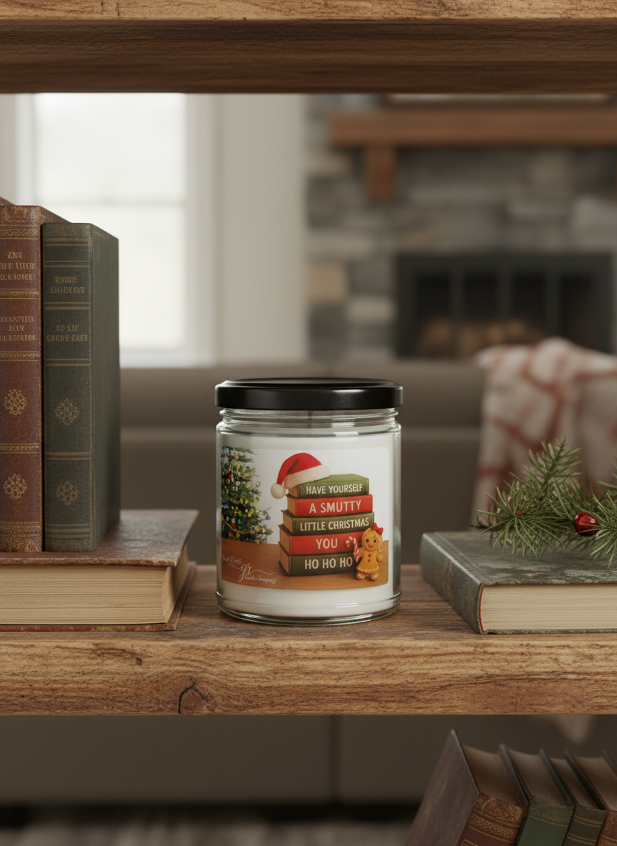 Smutty Little Christmas Ho Ho Ho Book Reading Funny Candle