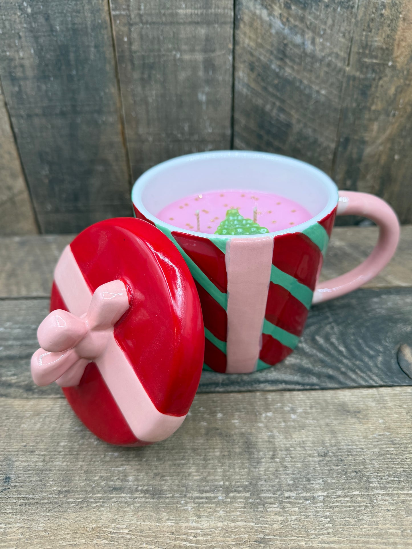 đź’źHoliday Coffee Mug Candle With Lid Reindeer Cafe Present