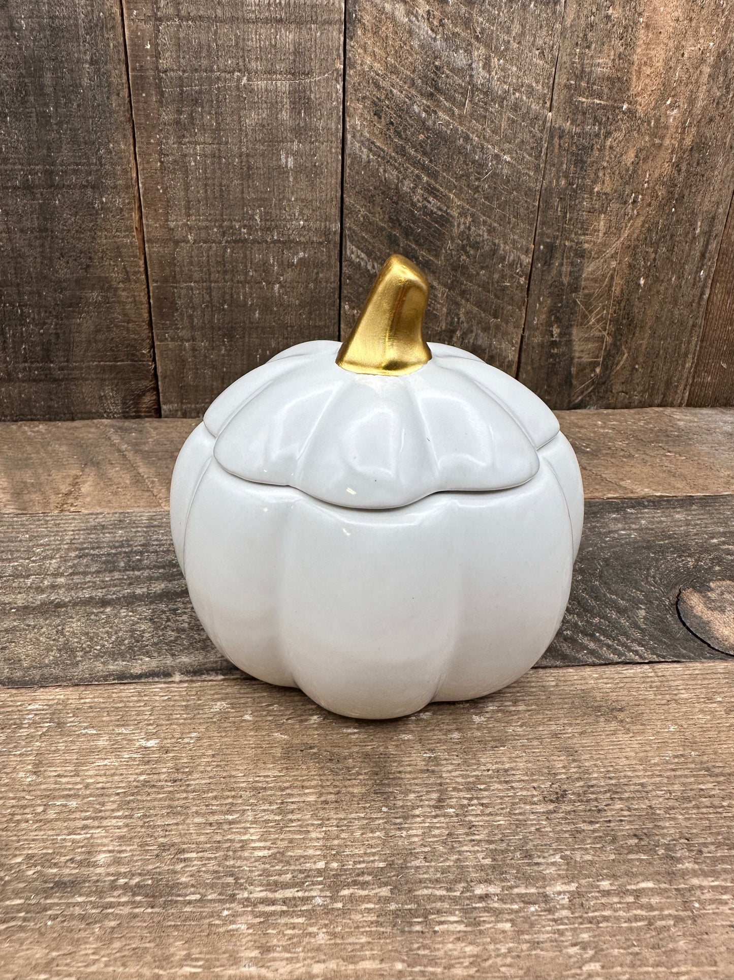 White Pumpkin Candle Fall Halloween 9 ounce Soy Blend