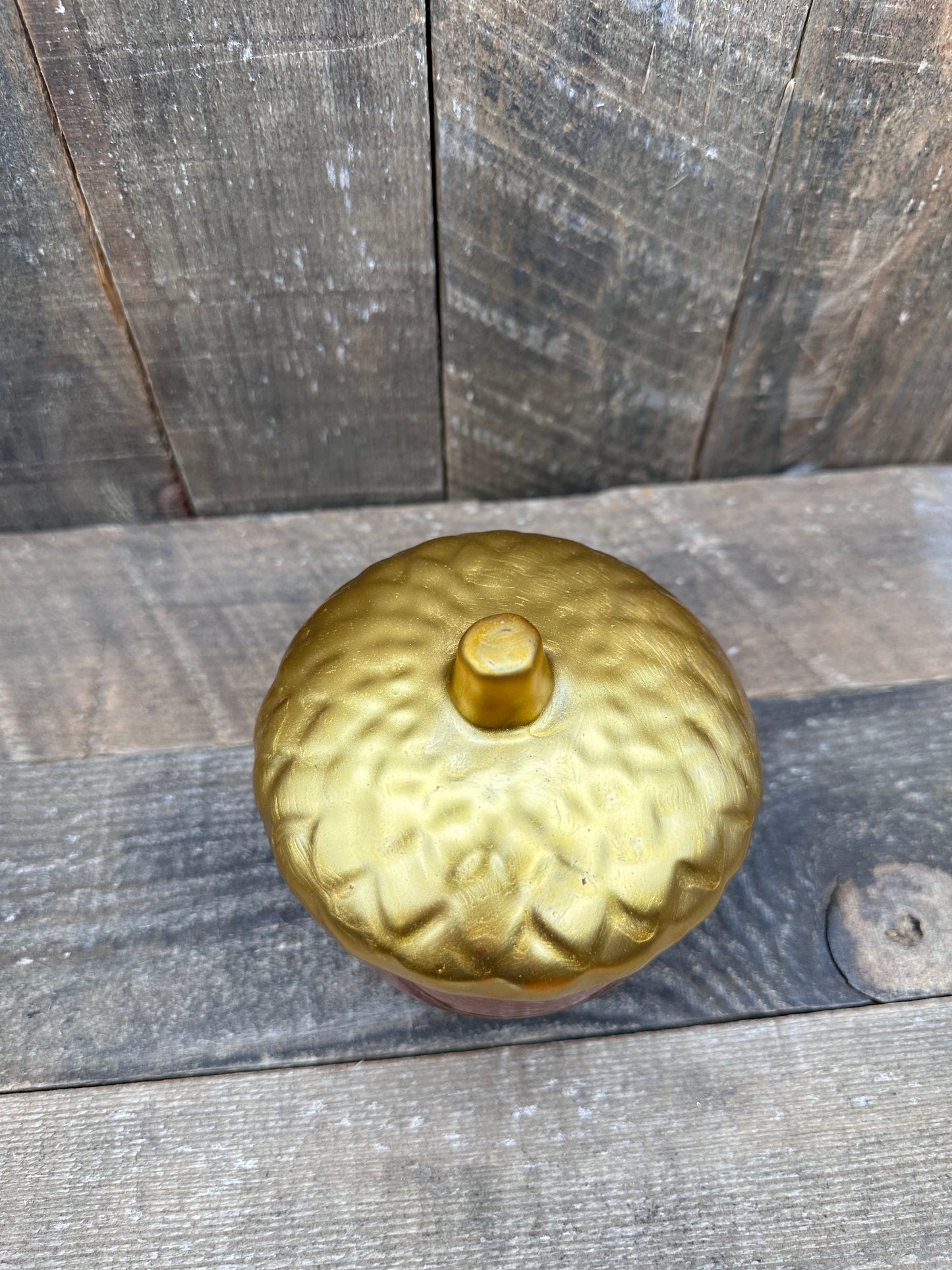 Acorn Candle With Gold Top Fall Halloween 9 ounce Soy Blend