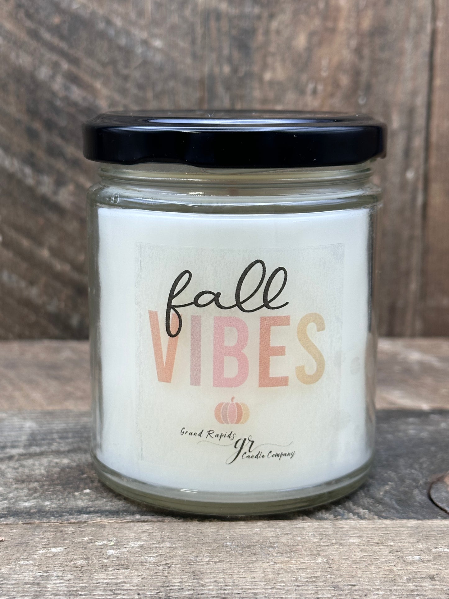 Fall Vibes. Candle Pumpkin 9oz Soy Blend Autumn Halloween