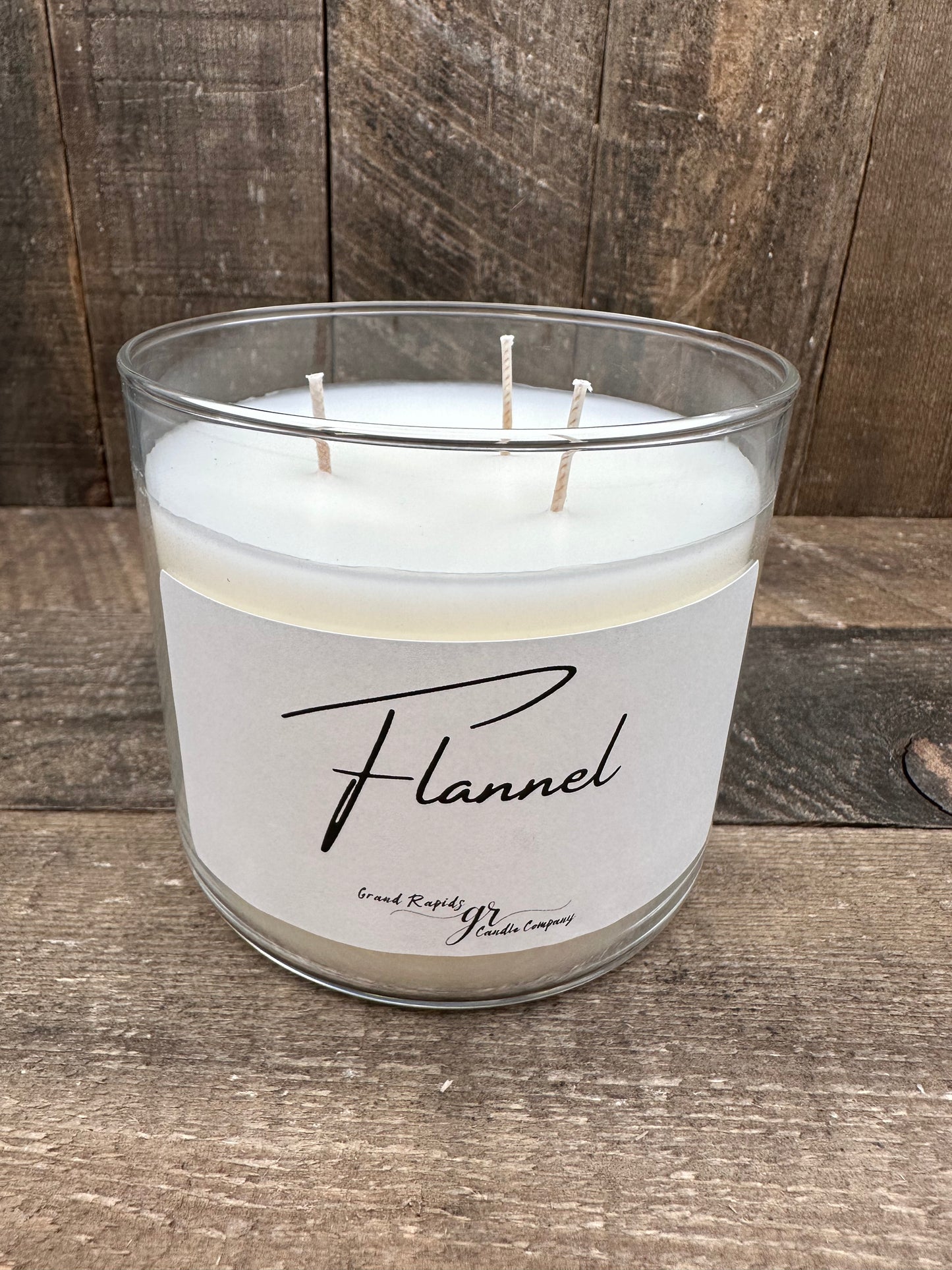 3 wick Soy Blend Candle with sleek black metal lid