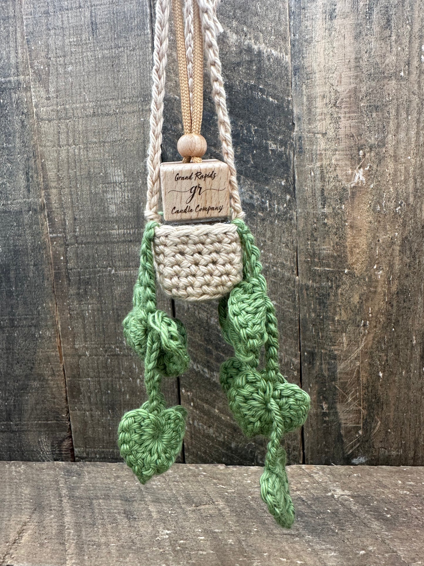 Hanging Plant Basket Car Air Freshener Cover Diffuser Travel Boho Crocheted