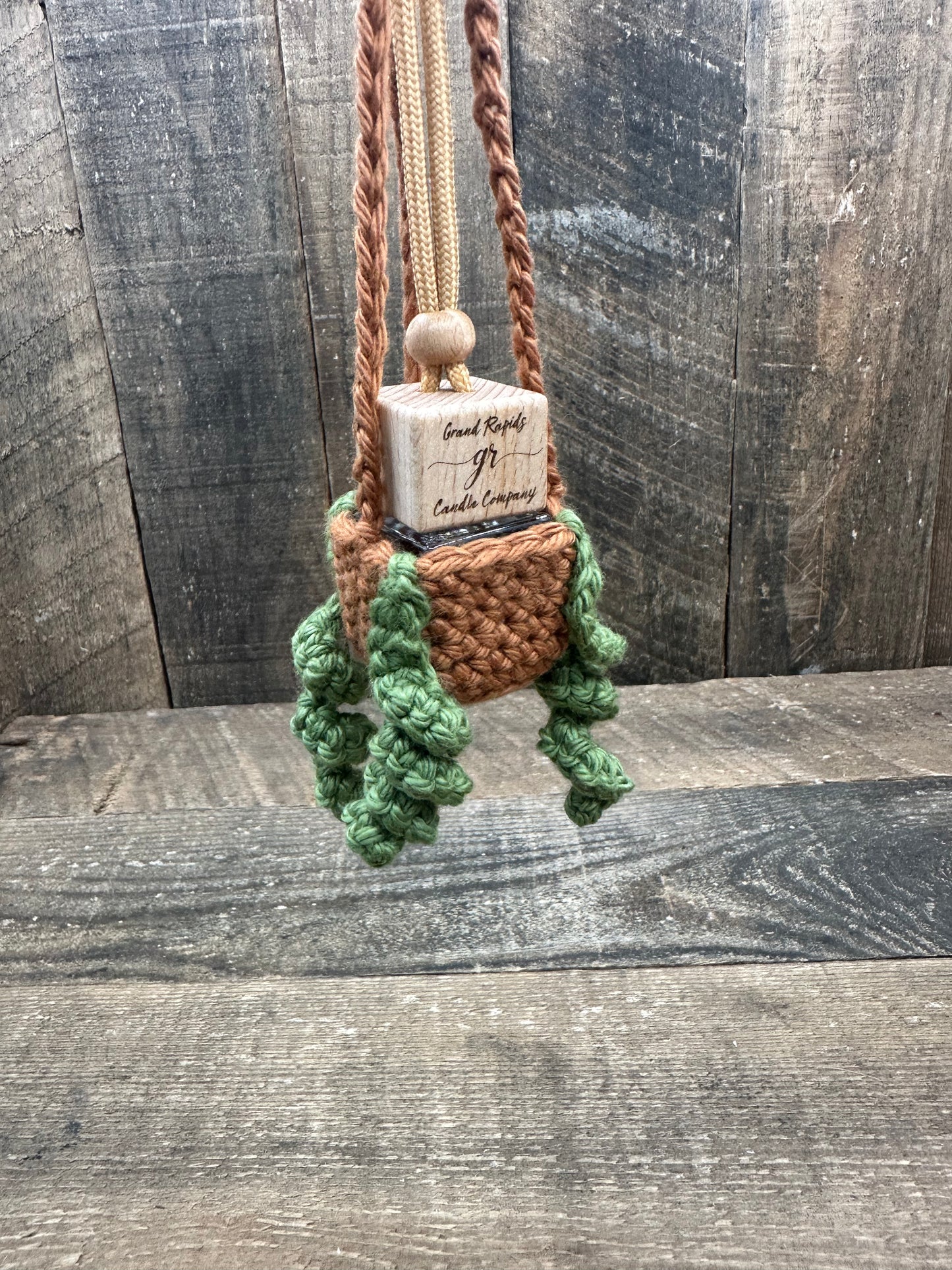 Hanging Plant Basket Car Air Freshener Cover Diffuser Travel Boho Crocheted