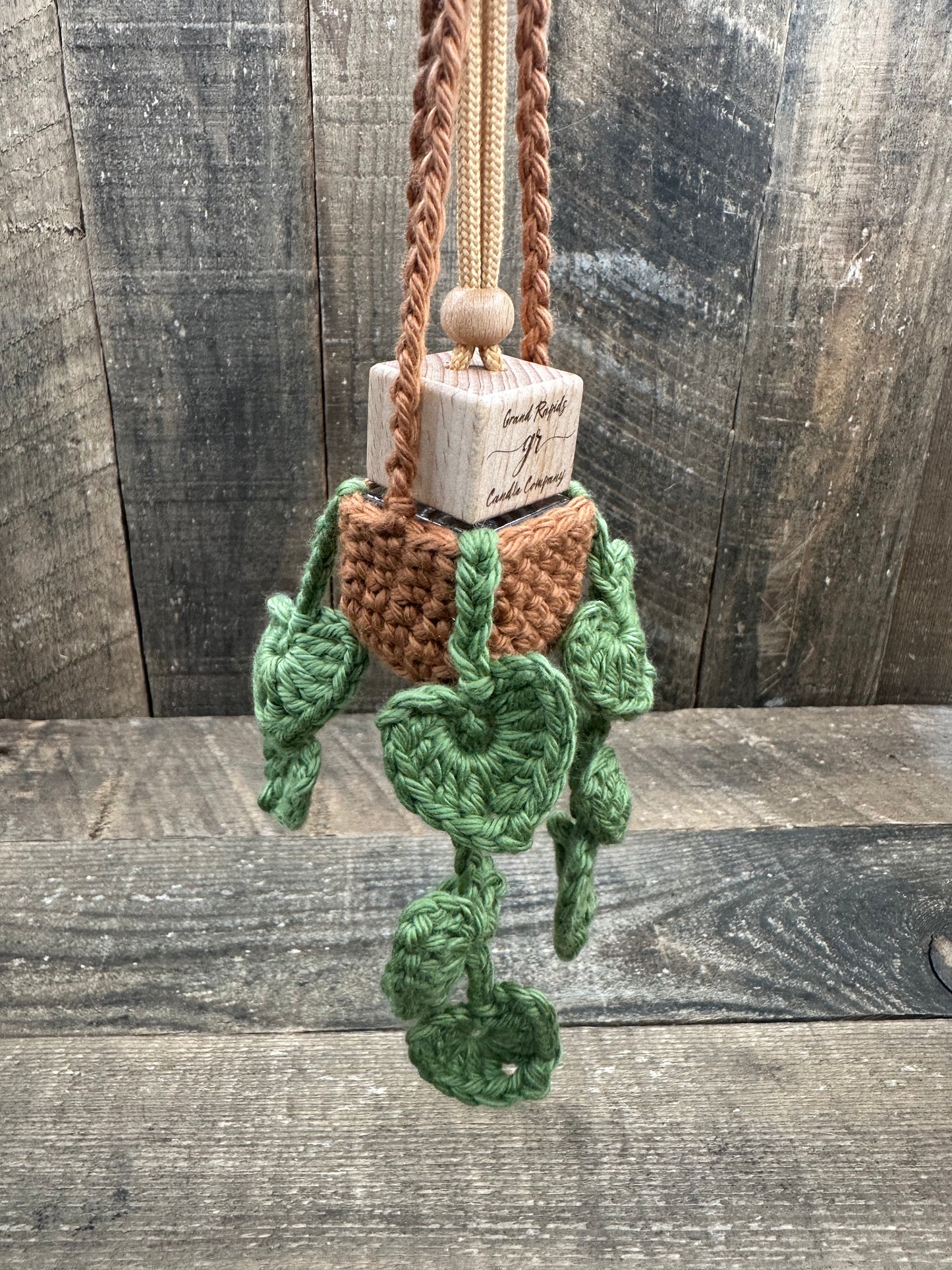 Hanging Plant Basket Car Air Freshener Cover Diffuser Travel Boho Crocheted