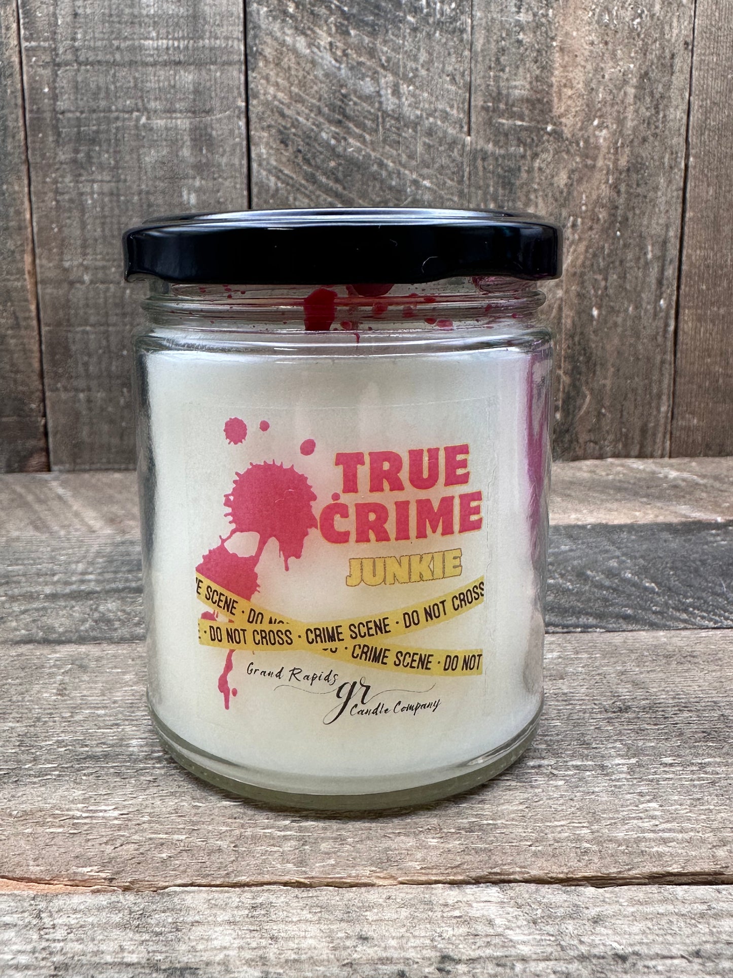 True Crime Junkie Candle 9oz Soy Blend Gift Blood Spatter