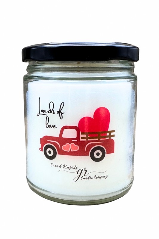 Loads of Love Candle Valentine’s Day Cute classic truck 9oz Soy Blend Gift