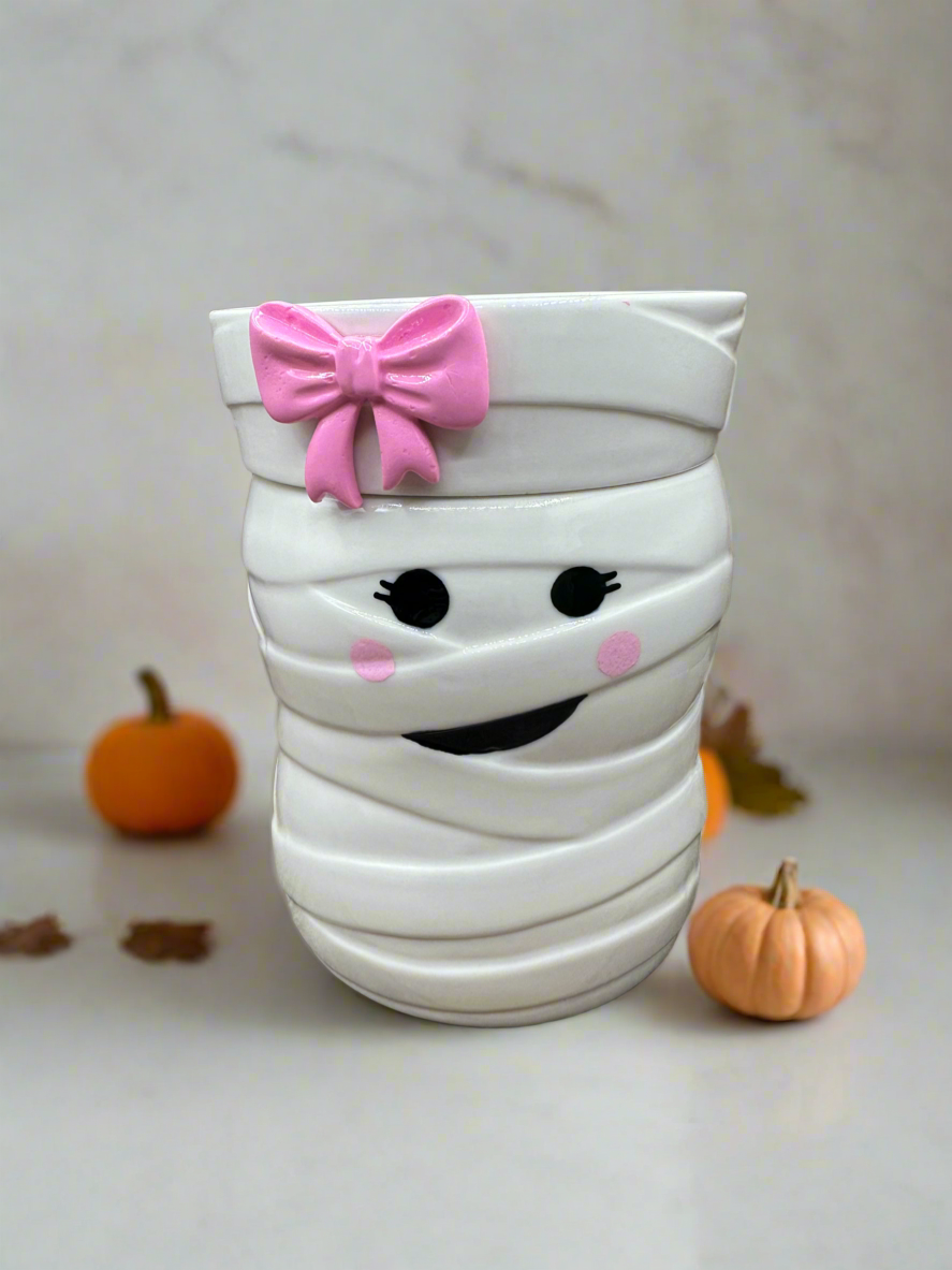 Ghost or Mummy Halloween Cute Light Up Wax Warmer Fall Essential Oil Melter