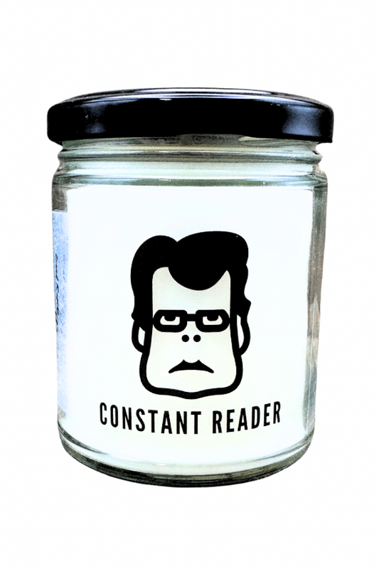 Constant Reader Candle Stephen King Face 9oz Soy Blend gift book reader