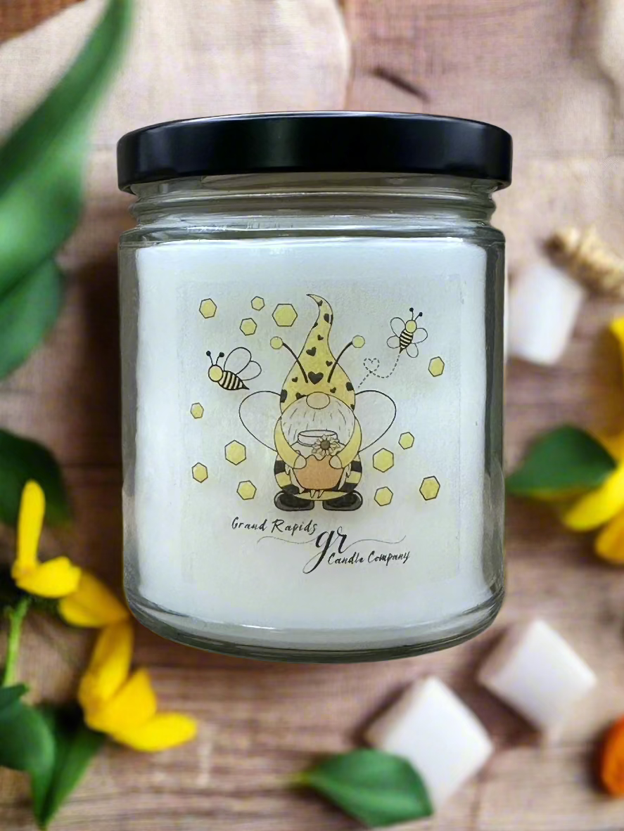 Bumble Bee garden gnome 9oz Soy Blend Candle