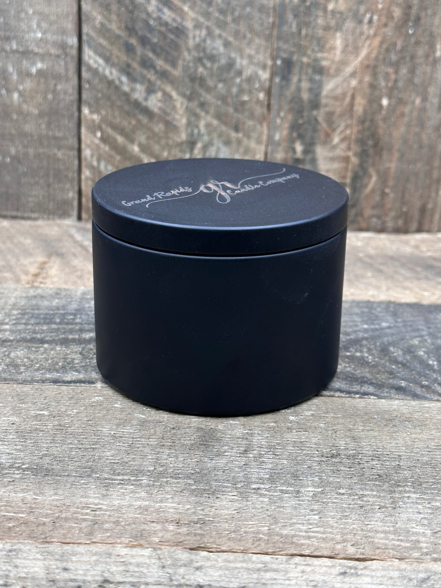 Black Tin 8 oz soy blend Travel candle