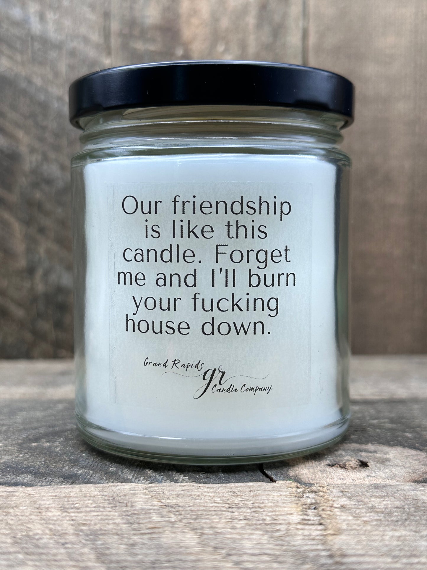 Our Friendship Candle Burn Your House Down. 9oz Soy Blend Candle