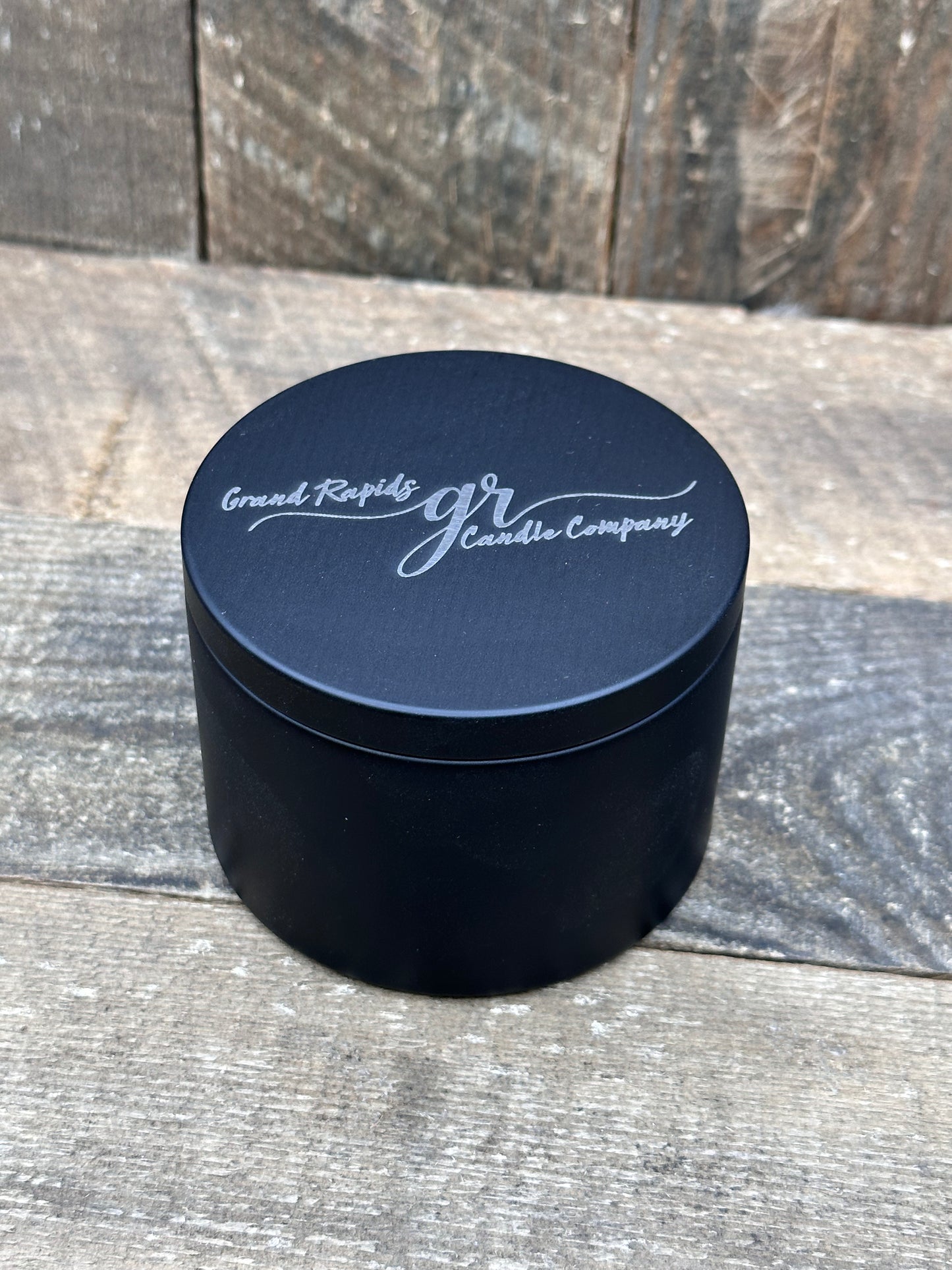 Black Tin 8 oz soy blend Travel candle