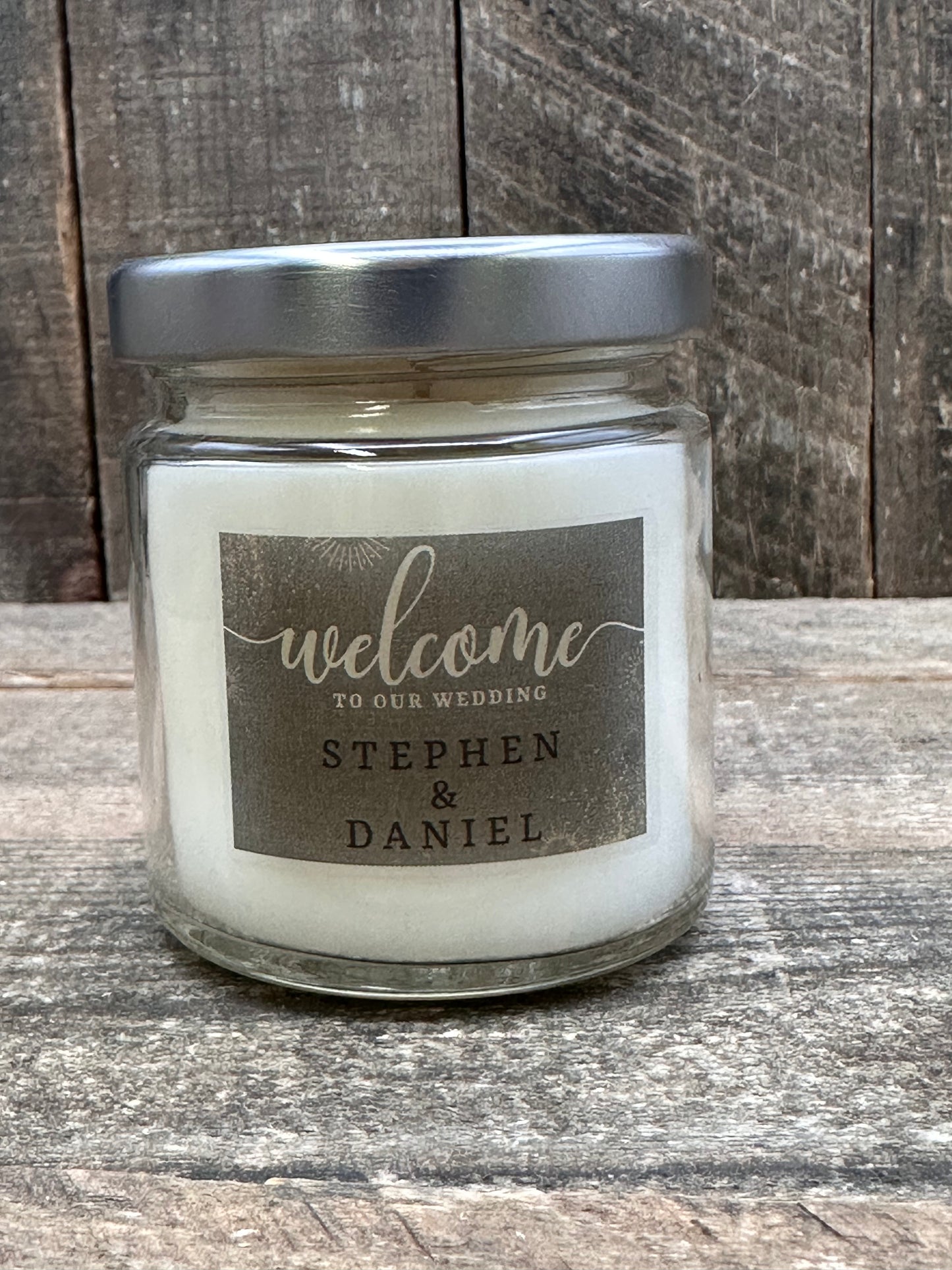 Custom wedding candle favors baby and bridal shower 4 ounce