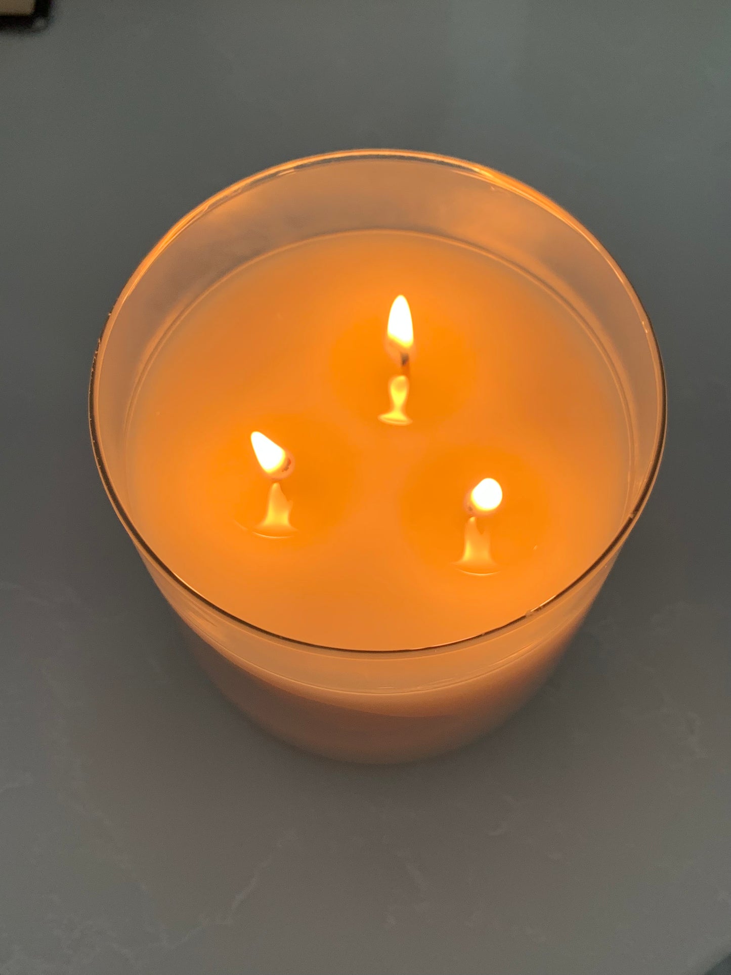 3 wick Soy Blend Candle with sleek black metal lid