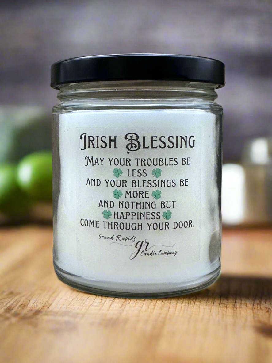 Irish blessing Candle St. Patrick’s Day. 9oz Soy Blend Gift