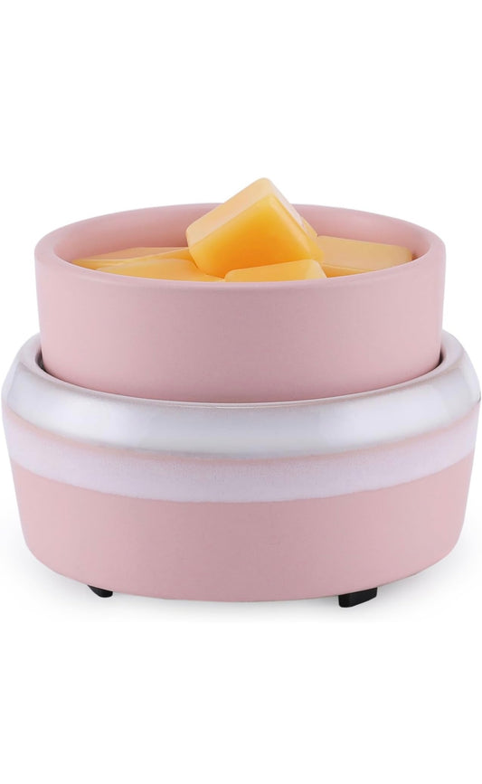 Pink Wax Melter Valentine's Day Bundle with 3 Wax melts Oil Warmer Candle Hot Plate