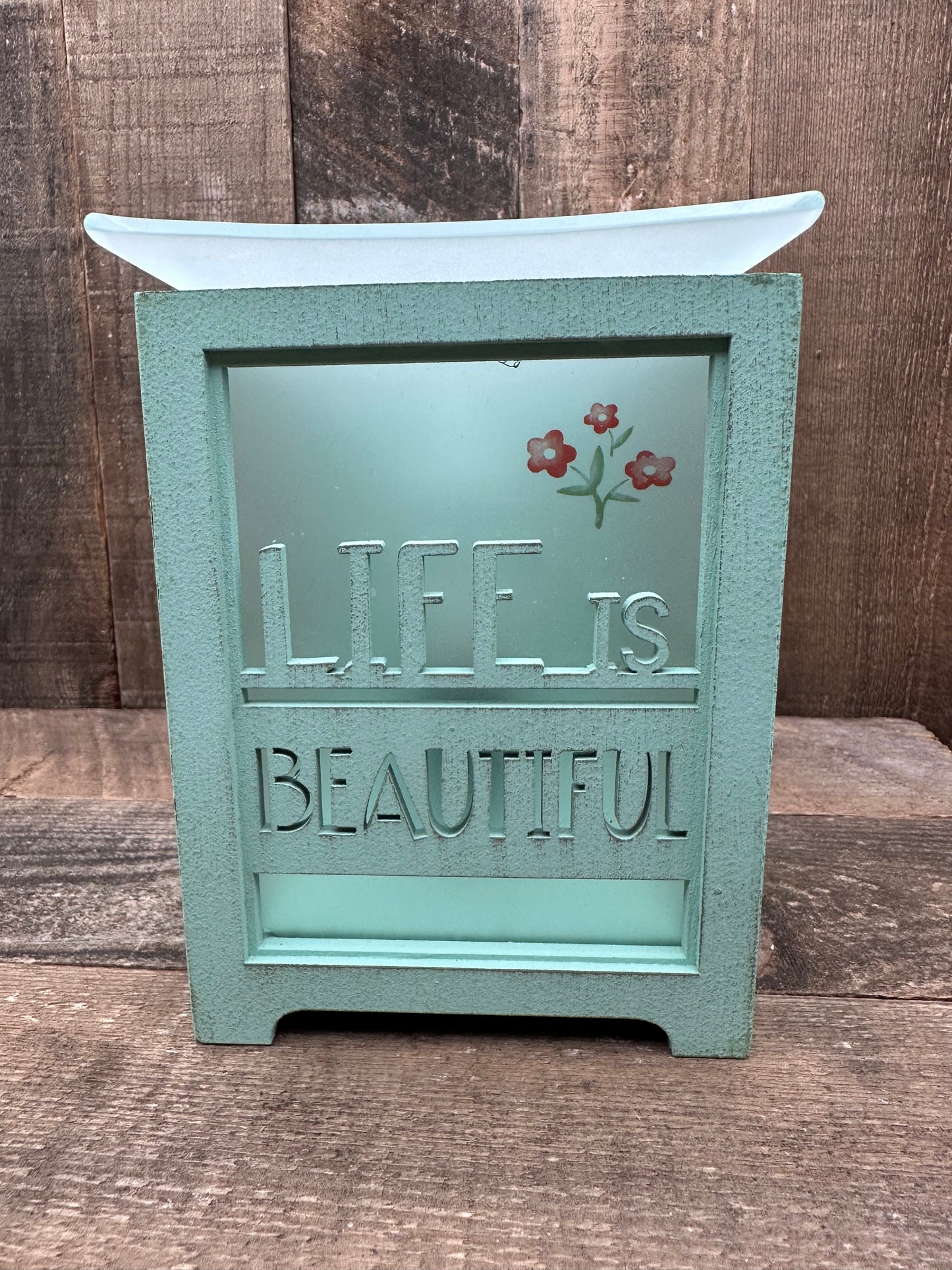 Rustic Life Is Beautiful Wax Melter Candle Warmer Modern Essential Oil