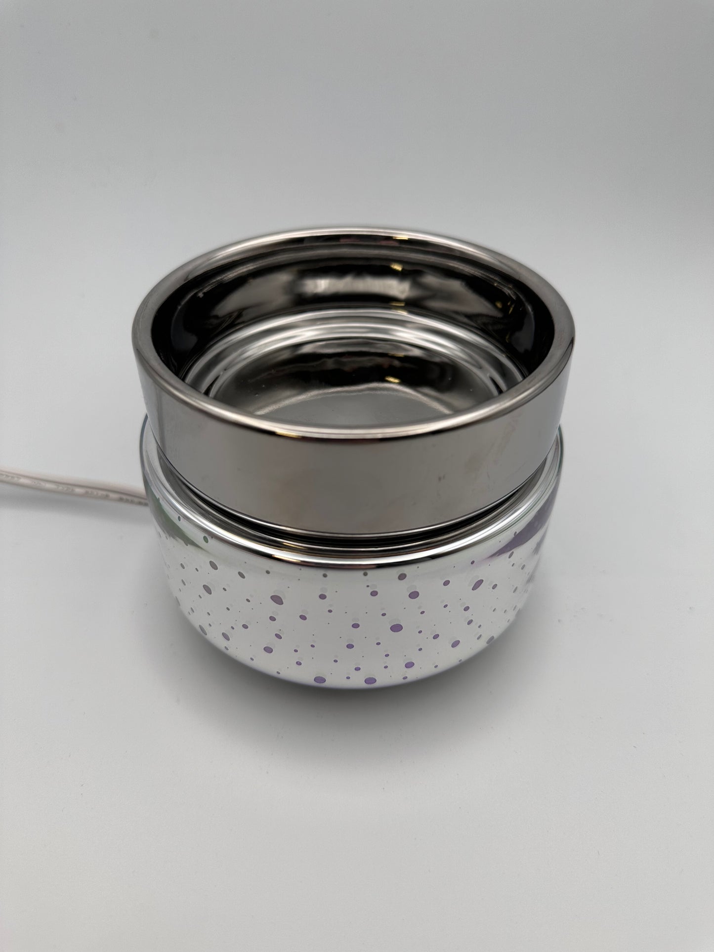 Small Firework pattern Silver mirror color changing Wax Melter Essential Oil Warmer Candle Hot Plate