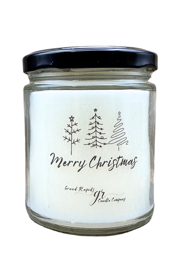 Stick Christmas Trees line drawing. 9oz Soy Blend Candle