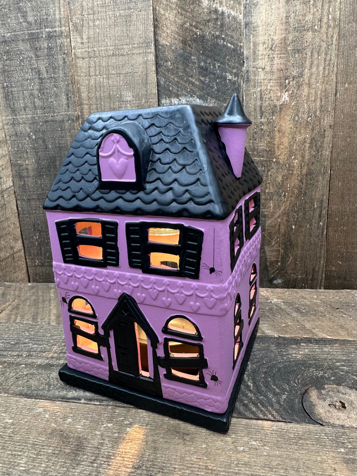 Haunted House Halloween Cute Purple Light Up Wax Warmer Fall Essential Oil Melter