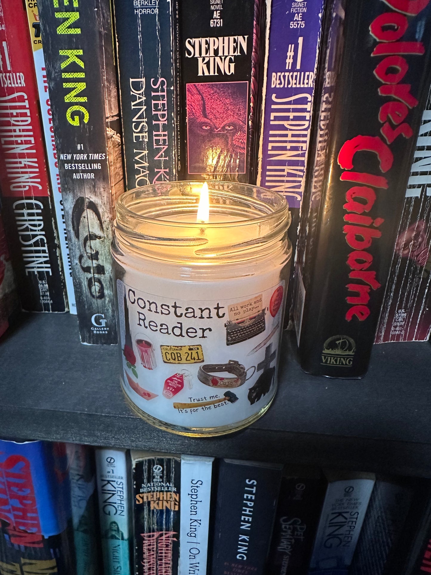 Stephen King Constand Reader 9oz Soy Blend Candle book reader