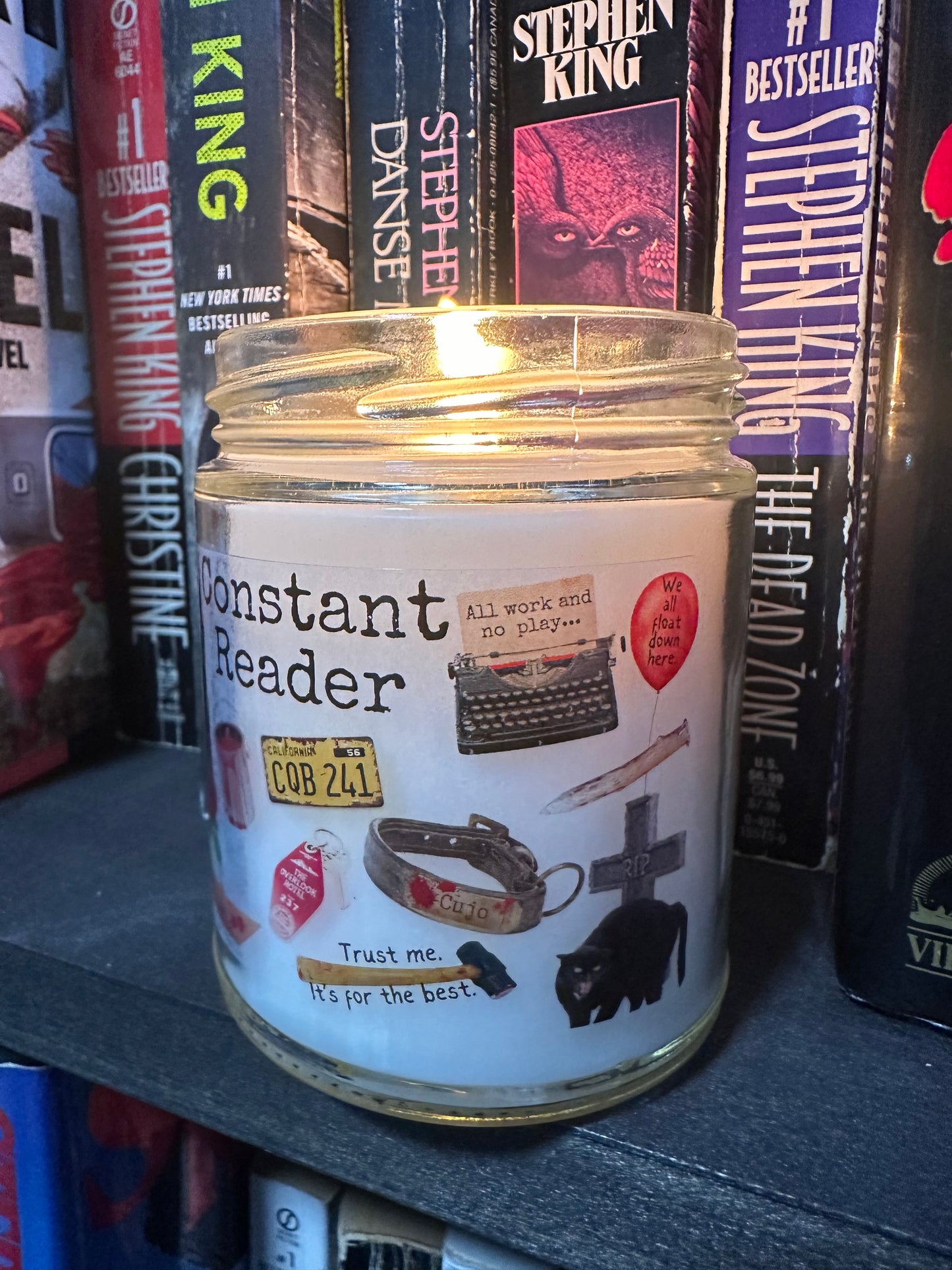 Stephen King Constand Reader 9oz Soy Blend Candle book reader