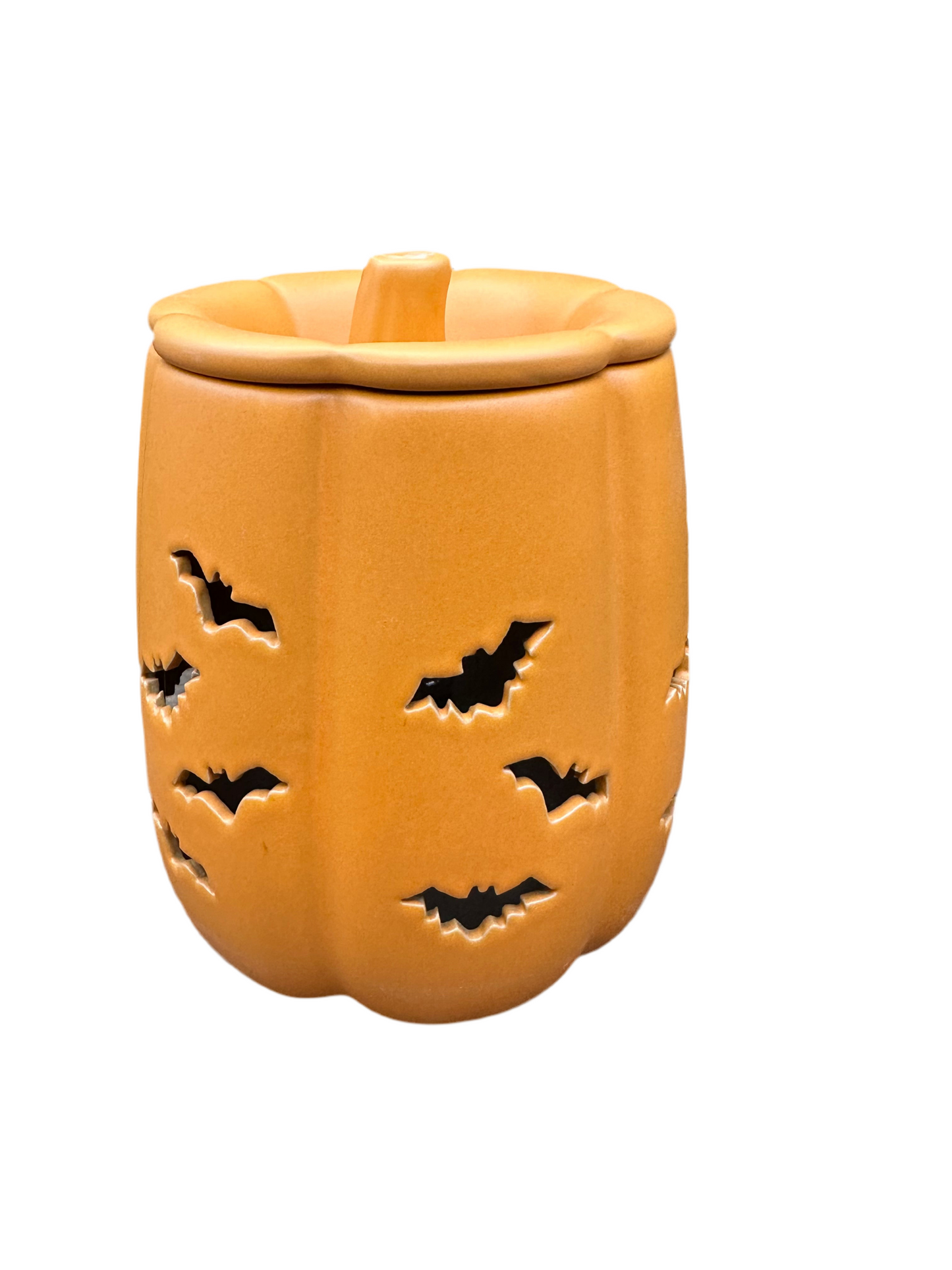 Carved Bat Pumpkin Wax Melter Fall Halloween Essential Oil Warmer