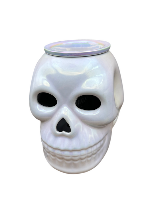 Skull Iridescent Wax Melter Fall Halloween Essential Oil Warmer Spooky