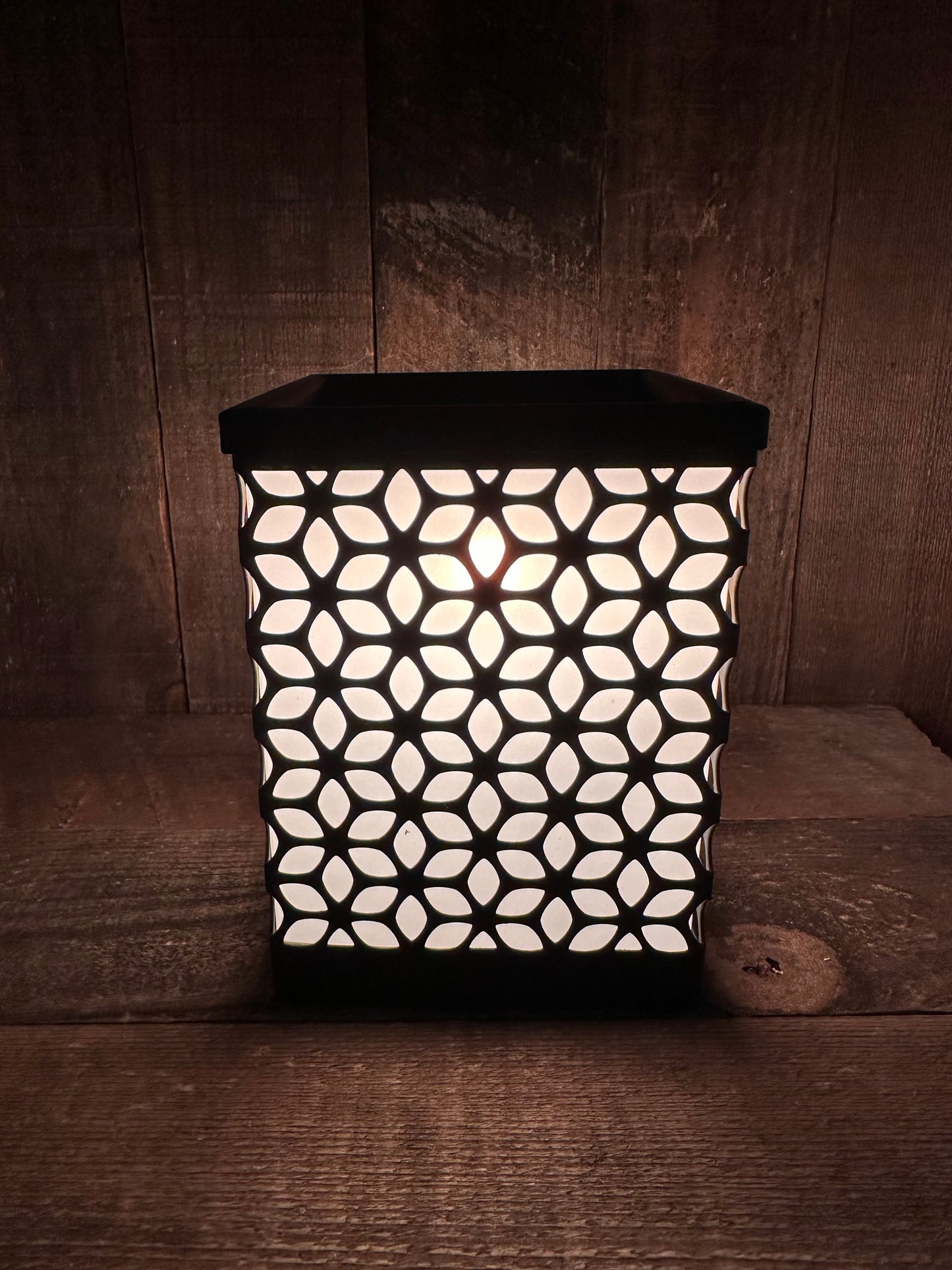 Woven Design Square Light Up Wax Melter Candle Warmer Modern Essential Oil