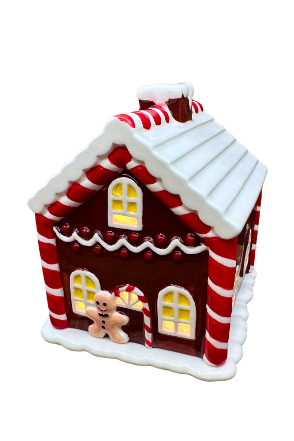 Gingerbread House Winter Light Up Wax Melter Tart Warmer Essential Oil Ginger Bread