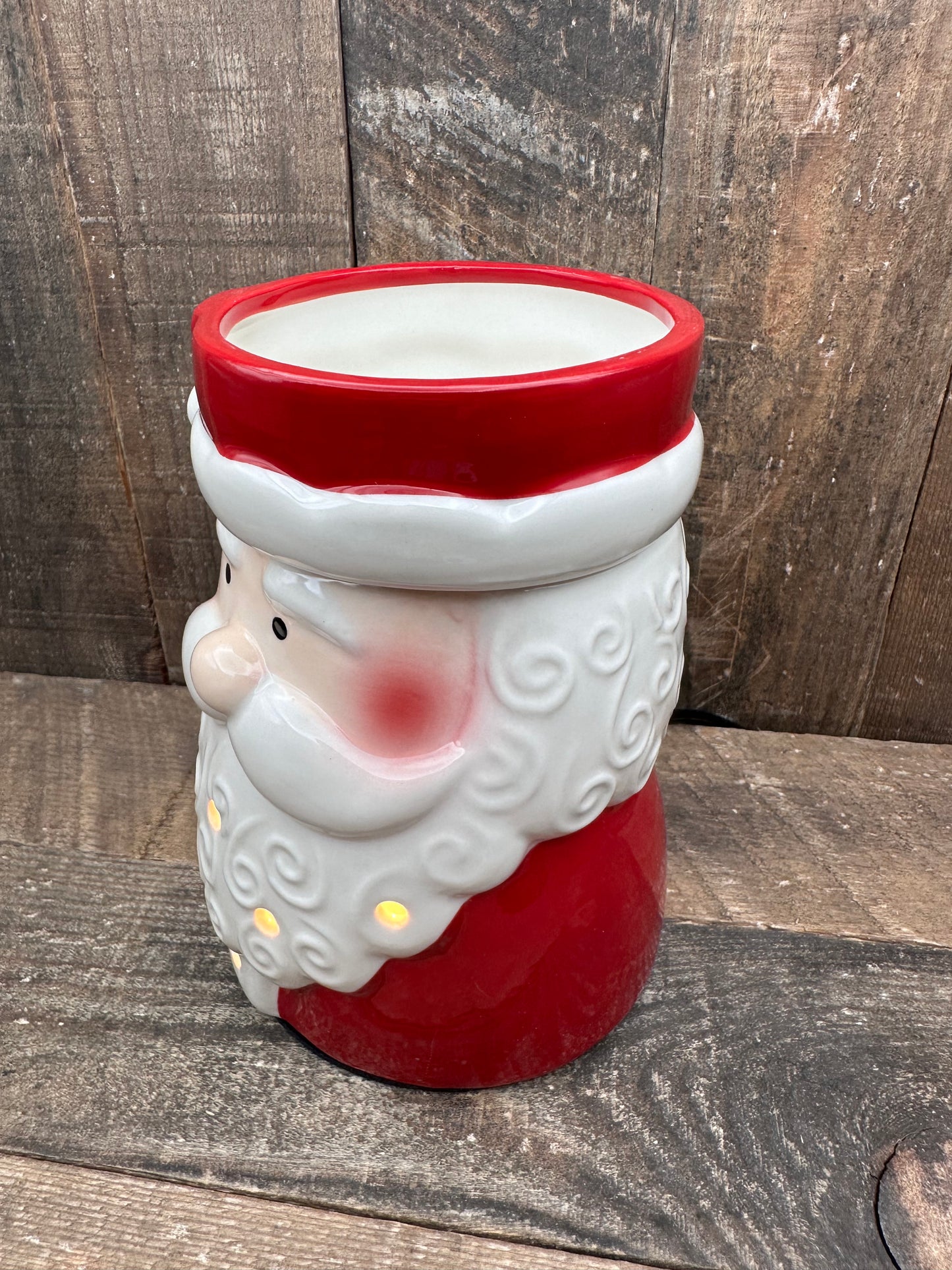 Santa Clause Wax Melter Winter Christmas Essential Oil Warmer Holiday Red and White