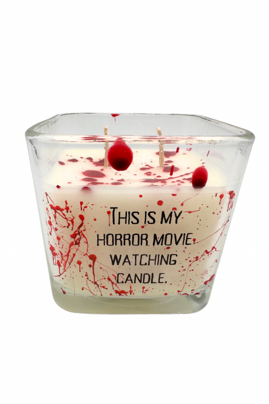 Horror Movie Watching Candle Blood Splatter Double Wick Soy Blend Candle Constant Reader