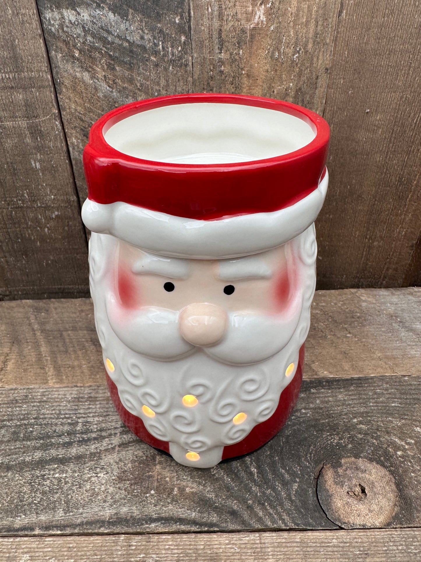 Santa Clause Wax Melter Winter Christmas Essential Oil Warmer Holiday Red and White