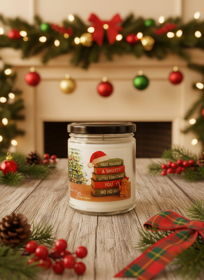 Smutty Little Christmas Ho Ho Ho Book Reading Funny Candle