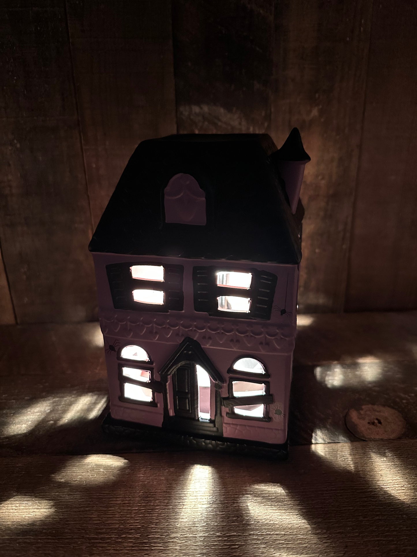Haunted House Halloween Cute Purple Light Up Wax Warmer Fall Essential Oil Melter