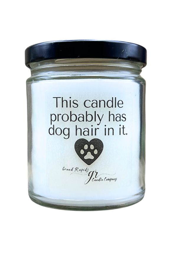 This candle probably has dog hair in it. 9oz Soy Blend Candle