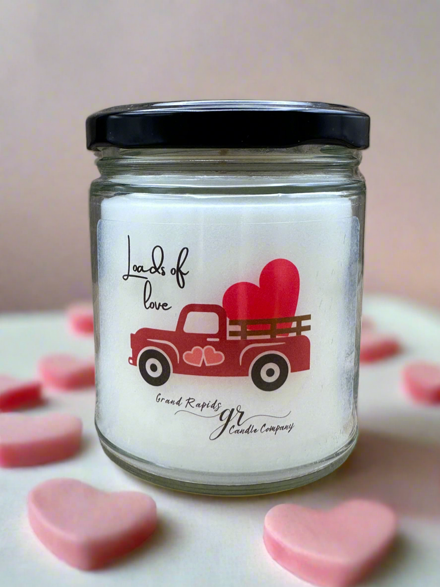 Loads of Love Candle Valentine’s Day Cute classic truck 9oz Soy Blend Gift