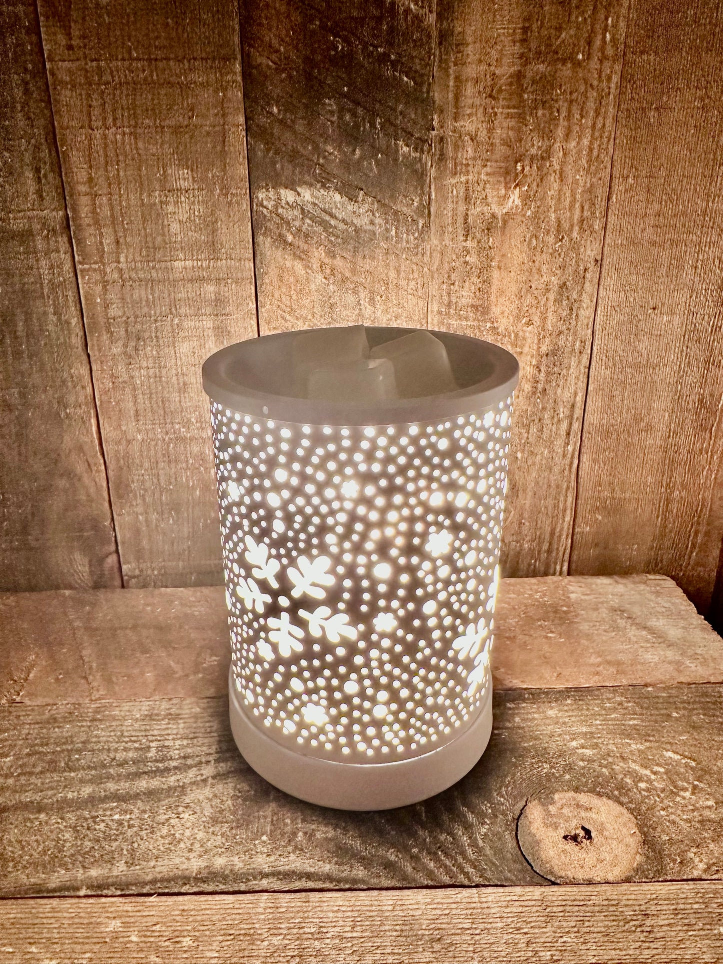 Snowflake White Winter Light Up Wax Melter Tart Warmer Essential Oil