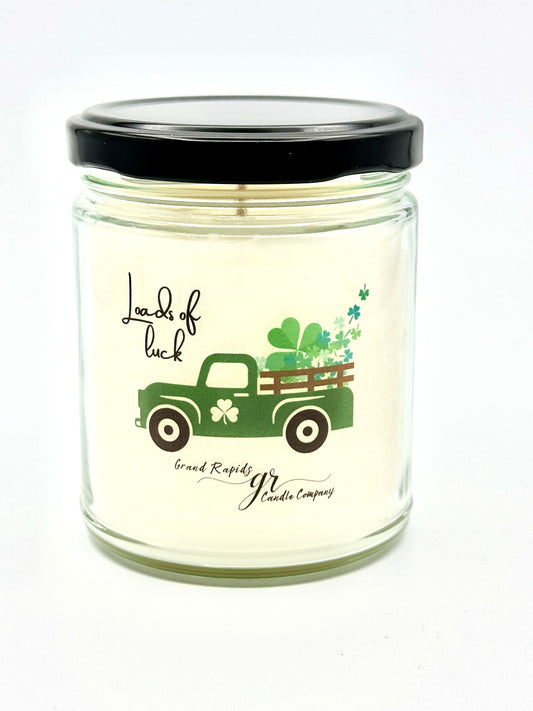 St. Patrick’s Day Loads of Luck old classic truck 9oz Soy Blend Candle