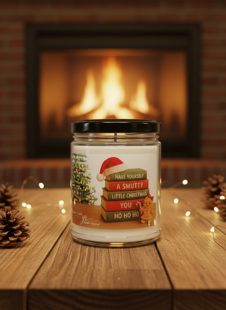 Smutty Little Christmas Ho Ho Ho Book Reading Funny Candle