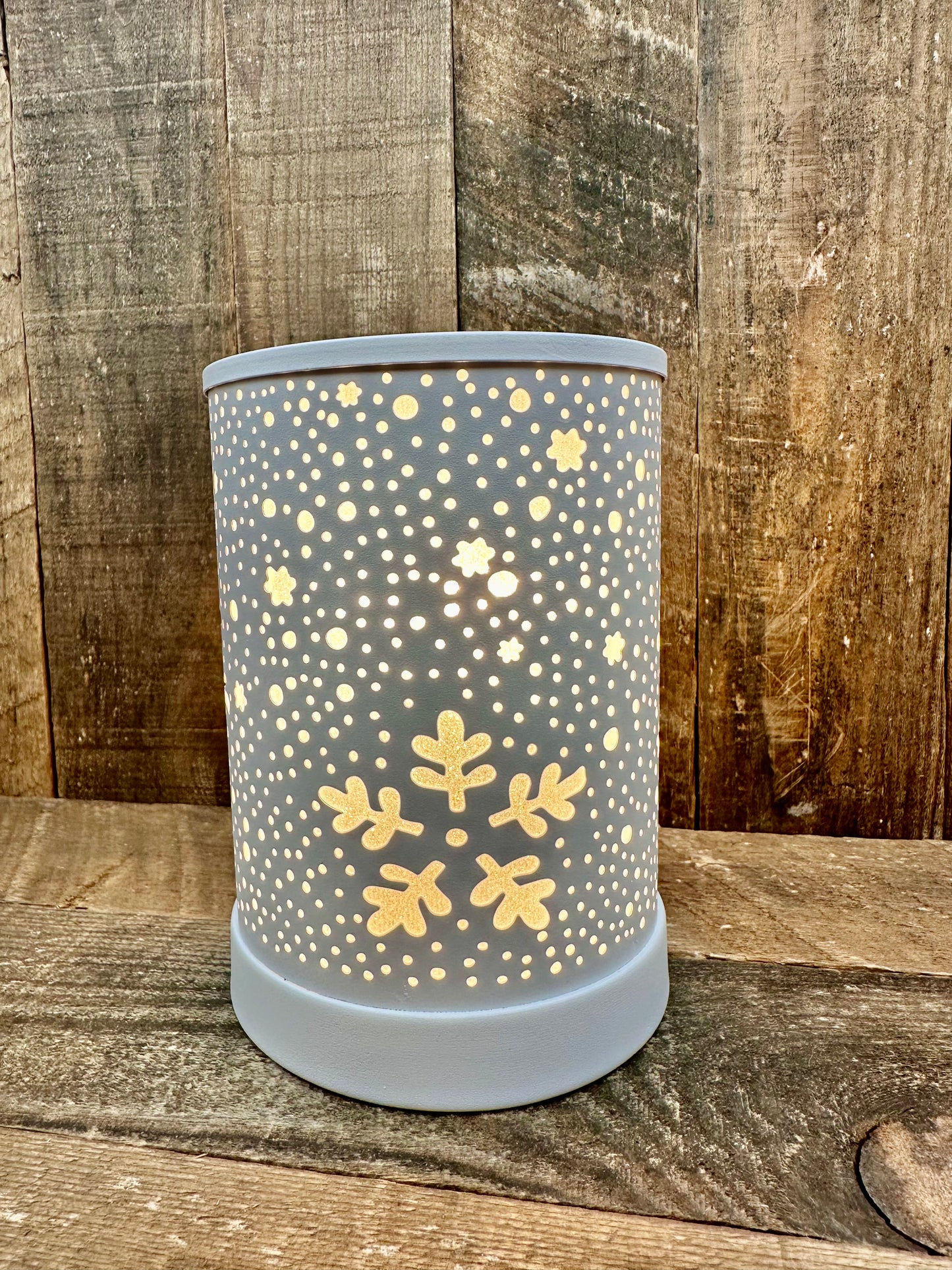 Snowflake White Winter Light Up Wax Melter Tart Warmer Essential Oil